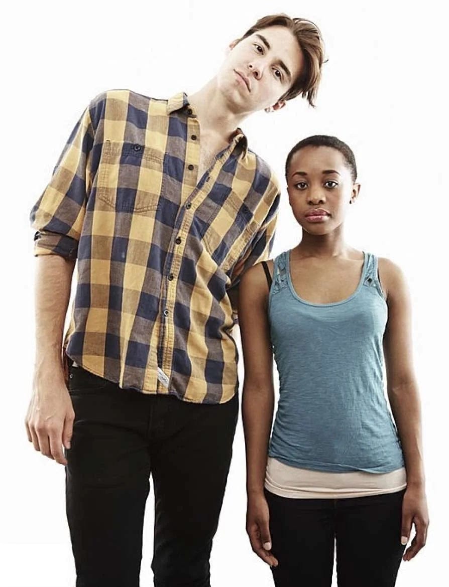 short lady next to tall person